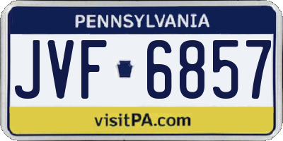 PA license plate JVF6857