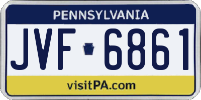 PA license plate JVF6861