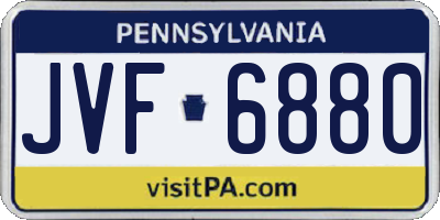 PA license plate JVF6880