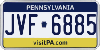PA license plate JVF6885