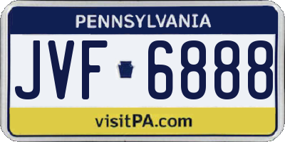 PA license plate JVF6888