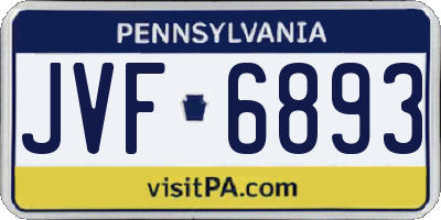 PA license plate JVF6893