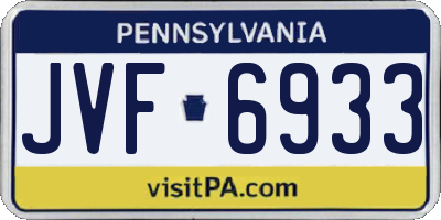 PA license plate JVF6933