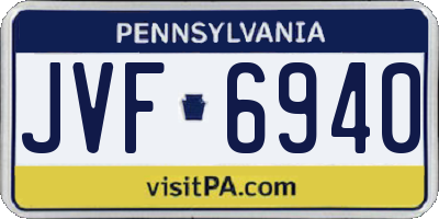 PA license plate JVF6940