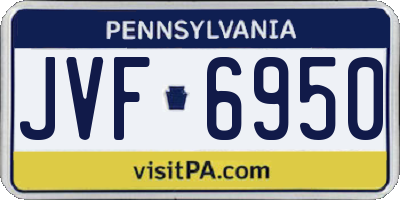 PA license plate JVF6950