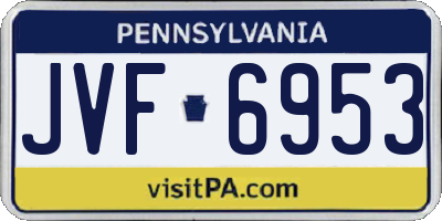 PA license plate JVF6953