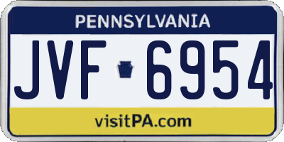 PA license plate JVF6954