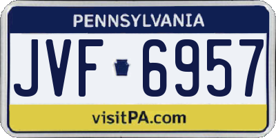 PA license plate JVF6957