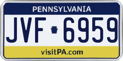 PA license plate JVF6959