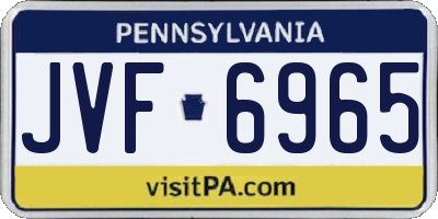 PA license plate JVF6965