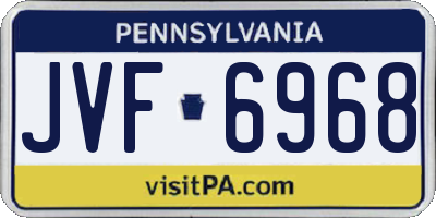 PA license plate JVF6968