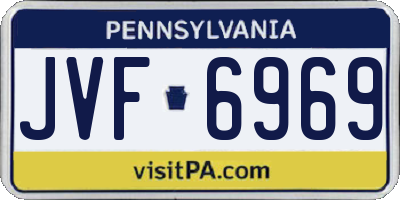 PA license plate JVF6969