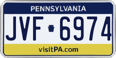PA license plate JVF6974