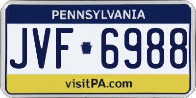 PA license plate JVF6988