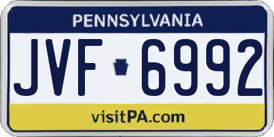 PA license plate JVF6992