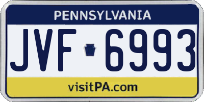 PA license plate JVF6993