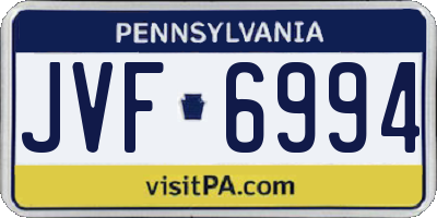 PA license plate JVF6994