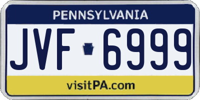 PA license plate JVF6999