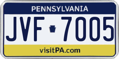 PA license plate JVF7005