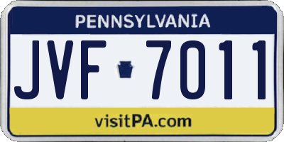 PA license plate JVF7011