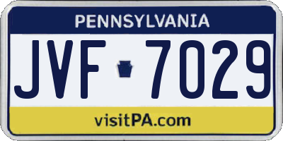 PA license plate JVF7029