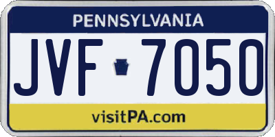 PA license plate JVF7050