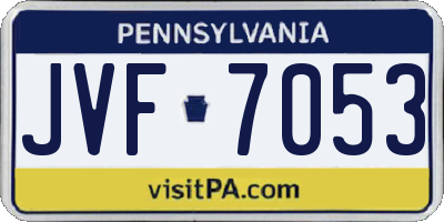 PA license plate JVF7053