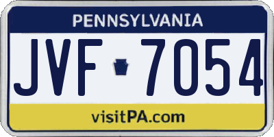 PA license plate JVF7054