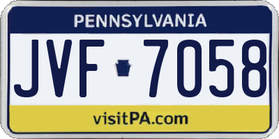 PA license plate JVF7058