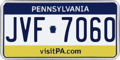 PA license plate JVF7060