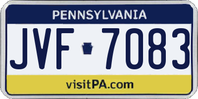 PA license plate JVF7083