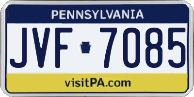 PA license plate JVF7085