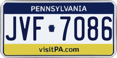 PA license plate JVF7086