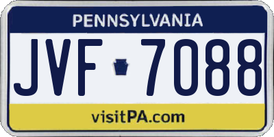 PA license plate JVF7088