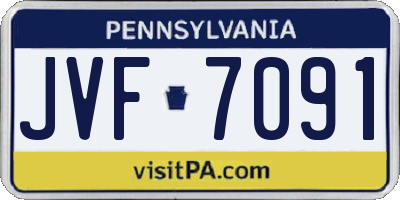 PA license plate JVF7091