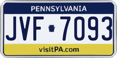 PA license plate JVF7093