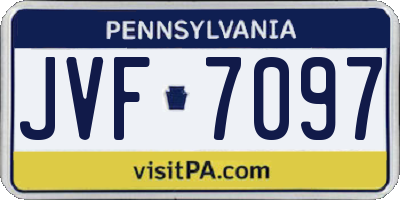 PA license plate JVF7097