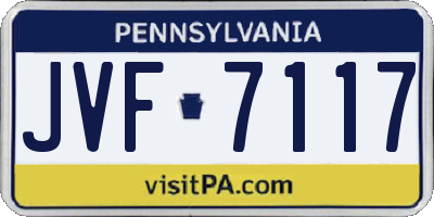 PA license plate JVF7117