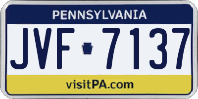 PA license plate JVF7137