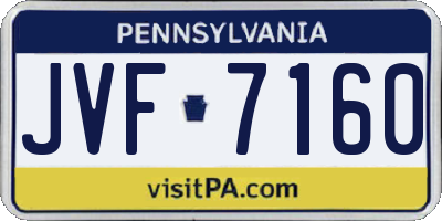 PA license plate JVF7160