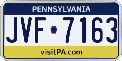 PA license plate JVF7163