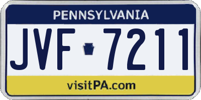 PA license plate JVF7211