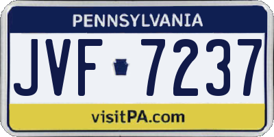 PA license plate JVF7237