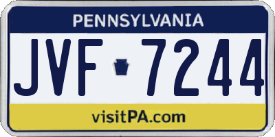 PA license plate JVF7244