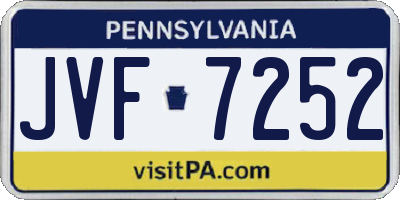 PA license plate JVF7252