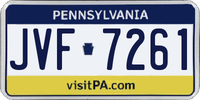 PA license plate JVF7261