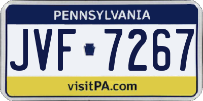 PA license plate JVF7267