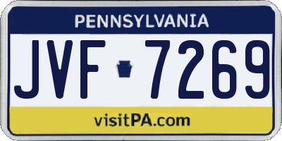 PA license plate JVF7269