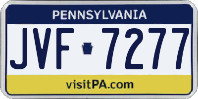 PA license plate JVF7277