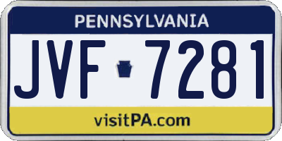PA license plate JVF7281